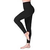 SINOPHANT Leggings Damen High Waist - Blickdicht Leggins mit Bauchkontrolle für Sport Yoga Gym(1 Schwarz,L-XL)