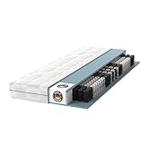 BMM Matratze 90x200 cm Ortho Medic Taschenfederkernmatratze Härtegrad H2/Öko-Tex Zertifiziert/ergonomische 7 Zonen Matratze Höhe 21 cm/Matratzen produziert in Deutschland