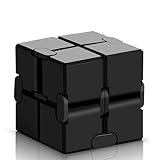 Infinity Cube Fidget Spielzeug, Unendlicher Würfel Stressspielzeug Aluminiumlegierung, Kompakter Anti-Stress Würfel, Ideal für Jung und Alt, Erwachsen oder Kinder, Schwarz