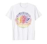 Lotusblume Pilates Yoga Farbenfrohes Mandala Lotus T-Shirt