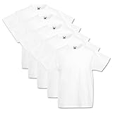 Fruit of the Loom 5 Kinder T-Shirts Valueweight 104 116 128 140 152 Diverse Farbsets auswählbar 100% Baumwolle (116, Weiss)
