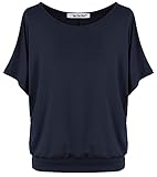 Van Der Rich ® - Oversize T-Shirt mit Fledermausärme - Damen(Marine, XXL)