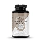Bamboo Labs - Magnesiumcitrat und Magnesiumbisglycinat-Kapseln 750 mg (pro Tagesdosis) + Vitamin B6 und Bambusextrakt, 180 Magnesium-Kapseln, Magnesium Hochdosiert Kapsel reduziert Müdigkeit