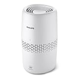 Philips Luftbefeuchter 2000 Serie, Hygienische Luftbefeuchtung mit 99,97% weniger Bakterien. 2L Wasserbehälter, 190 ml/h, für Räume bis 31 m², ultra leise (32 dB), Auto-Abschaltung, Weiß (HU2510/10)
