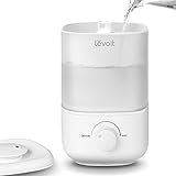 LEVOIT 2,5L Mini Luftbefeuchter bis 25H für Schlafzimmer Kinderzimmer, 26dB leise Top-Fill Humidifier für Baby Pflanzen, Raumbefeuchter mit 360° drehbarer Düse, automatische Abschaltung, BPA-Frei