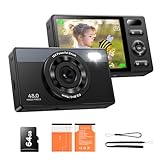64GB Digitalkamera Kinder Fotokamera: 48MP Anti-Shake Kinderkamera Foto, Vlogging Fotoapparat für YouTube 16X Digital Zoom Appareil Foto Serienaufnahme Selfie Kompaktkamera für Fotografie