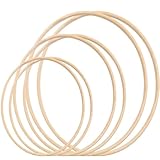 6 Stück Holzringe Zum Basteln, 15cm/20m/30cm Traumfänger Holzring,Holzringe Makramee,Holzringe Traumfänger zum Basteln,Makramee Ringe,Holzreifen zum Basteln für Hochzeit Kranz Decor und DIY Handwerk