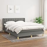 qohoio Boxspringbett mit Matratze Dunkelgrau 140x200 cm Bett Mit Matratze Boxspringbett Matratze Betten Boxspringbett Stoff