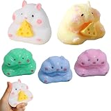 5 Stück Squishiy, Hamster Spielzeug, Squeeze Toy, Quetsch Spielzeug Gelten für Stressabbau Entspannung Kreativität Förderung Konzentration Pausen Aktivität Büro Freizeit