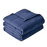 Sivio Gewichtsdecke für Erwachsene, Atmungsaktive Beschwerungsdecke, weiches Material mit Glasperlen für alle Jahreszeiten, Sofabett (Marineblau, 150 x 200 cm-7kg)