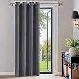 PONY DANCE Thermovorhang Hitzeschutz Türvorhang Blickdicht 1 Stück H 210 x B 132 cm Verdunkelungsvorhang Grau Tür Gardinen mit Ösen Vorhänge Wohnzimmer Blackout Curtain
