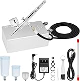 Ovaga 55 PSI Ultra-Leise Airbrush-Set, Dual-Action-Multifunktions-Airbrush-Set mit Kompressor zum Malen, tragbares Airbrush-Set für Tortendekoration, Make-up-Kunst, Nageldesign, Modell-Tätowierung