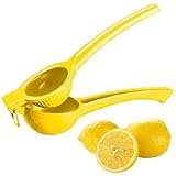 Rosenstein & Söhne Zitronenpresse: Manuelle Zitrus- und Saftpresse aus Metall für Zitronen, Ø 7 cm, gelb (Handzitronenpresse, Citruspresse, Cocktail)