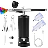 Ykall Tragbares Airbrush Set mit Kompressor, Multifunktionale Handheld Airbrushpistole für Nageldesign, Kuchendekoration, Make-up, Tattoo-Modellierung und Modellbemalung