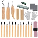 Galerie SV 24 Stück Schnitzmesser Set Holzschnitzwerkzeug Set Holzschnitzset Schnitzwerkzeuge für Kinder,Holzschnitzset Schnitzwerkzeug Holz Tranchiermesser für Anfänger und Profis