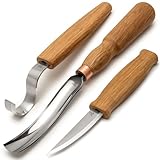 BeaverCraft S14 Holzschnitzwerkzeug-Set, Holzschnitzset, Hakenmesser-Set für Holzschnitzerei, Werkzeugset für Löffel, Schnitzschüssel, Kuksa, Schöpfkelle, Tasse, Schnitzwerkzeuge, Hohleisen