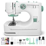 Nähmaschine – Kompakt, Multifunktions-Nähmaschine für Anfänger & Profis, 12 Stichmuster, 2 Geschwindigkeiten, Doppelstich, Fußpedal & Knopfbetrieb, Handnähmaschine ideal für DIY, Kleidung