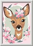 Ravensburger CreArt 28983 - Süßes REH - Malen nach Zahlen für Kinder ab 7 Jahre, Malset mit Rahmen, Pinsel und Acrylfarben, Geschenk für Mädchen und Jungen, mit Glitzer