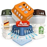 KARAT 4 x Luftentfeuchter mit 8 x 400g Nachüll-Beutel Granulat Raumentfeuchter nachfüllbar & wiederverwendbar (Grau, Hava)
