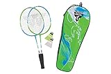 Talbot Torro Kinder Badminton-Set 2-Attacker Junior, 2 verkürzte Schläger 53cm, 2 Federbälle, in wertiger Tasche, 449410