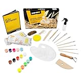DIBYS Töpfer-Set für Zuhause | Starter mit Modellier-Werkzeug, Ton Lufttrocknend in Weiß, Farben & Pinsel | DIY zum Töpfern für Kinder & Erwachsene | Kreativ | Geschenk-Ideen