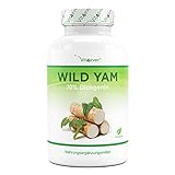 Wild Yam Wurzel Extrakt - 240 Kapseln - Original Mexican Wild Yamswurzel - Hochdosiert mit 880 mg Extrakt (davon 176mg Diosgenin) je Tagesdosis - Laborgeprüft Vegan