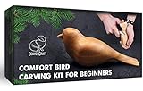 BeaverCraft Holzschnitzset Komfort Vogel DIY mit Schnitzmesser, Linde Holz-Blöcken zum Schnitzen – Buch Spaßprojekt Bird ausschnitzen Holz Schnitzwerkzeug Set für Anfänger Erwachsene Kinder Hobby Set