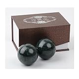 GMYIAK Natürliche Marmor Baoding Kugeln aus traditionellen chinesischen Gesundheitspflege Kugelns,2 Pack 1,6-Zoll-Massage-Kugeln für Handmassage,Meditation,Stressabbau (dunkelgrün)
