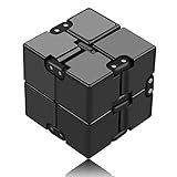 Funxim Infinity Cube, Unendlicher Würfel Spielzeug, Magic Unendlicher Flip Würfel Dekompression Spielzeug, Tötungs Zeit Zappeln Spielwaren Stressabbau Würfel (Schwarz)
