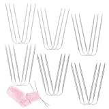 18 Stück Edelstahl Rundstricknadeln Set,Stricknadeln für Socken,Stricknadeln Rundstricknadel in Verschiedenen Größen-2mm/2.5mm/3mm/3.5mm/4mm/4.5 mm Häkelnadeln Anfänger Set für Handschuhe,Mützen