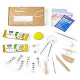Anpro Home Lufttrocknendes Ton-Töpfer-Set für Anfänger, DIY-Ton-Spielset für Kinder und Erwachsene, mit Werkzeugen, Farben, Pinseln, Anleitung und Glanzlack