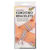 folia 32039 - Kumihimo Bracelets PASTELL RAINBOW, Bastelset für Armbänder, 16-teilig mit Garn, Knüpfscheiben und Perlen, inkl. Anleitung