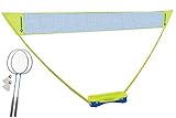 Schildkröt Badminton-Set Compact, inklusive Netz, 2 Schläger und 2 Bälle, im praktischen Kunststoffkoffer, 970992