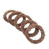 Basteln Naturkranz 12 cm Durchmesser Retro Weihnachten Rattan Ringe geflochten DIY handgewebte Weinreben 5