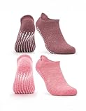 Occulto Damen & Herren Yoga Socken 2-4er Pack (Modell: Mady) 2 Paare | Pink-Rot 39-42