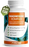 Magnesium Komplex 180 Kapseln, 400 mg elementares Magnesium pro Tag, 5 hochwertige Magnesium-Formen: Magnesium-Oxid, Citrat, Bisglycinat, Malat & Ascorbat, optimale Bioverfügbarkeit, 3 Monats-Vorrat