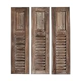 Grafelstein Wanddeko SHUTTERS braun aus Holz Fensterladen H110cm im Landhausstil 3tlg.