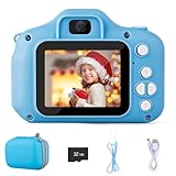 PTUI Kinderkamera - 1080P HD Digitalkamera für Kinder mit 2,0-Zoll-Bildschirm, 32G Speicherkarte, Fotoapparat für 3-12 Jahre Geburtstag (Blau)