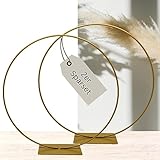 Bada Bing 2er Sparset Dekoring mit Fuß in Gold - Metallring zum Hinstellen mit Ø ca. 30 cm - vielseitige Dekoration für Trockenblumen Kranz - Deko Frühling Ostern - Ring zum DIY Basteln