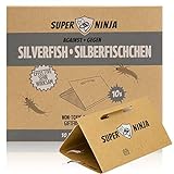 Super Ninja Silberfischchenfalle (10 St.) - Nicht Giftig, Geruchlos und Nachhaltig - Sehr Effektiv und mit Perfekter Anziehungskraft - Wirksam für bis zu 3 Monate