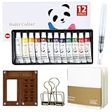 Pocket Artist Aquarell-Reiseset, Reise-Aquarell-Set inklusive Zeichenbuch & Stift & Farbe & Clips, leichte tragbare Palette Ölgemälde Box Set Malbedarf