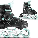Movino Inline Skates | Cruzer One | Verstellbare Rollschuhe | Inliner für Damen Mädchen Jungen | Inliner für Kinder & Erwachsene | Inline Skates mit großen Rädern 72 mm | Kids-Inliner