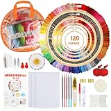 YINVA Sticken Set, Stickset für Anfänger 120 Farbfäden, 232 PCS Sticken Erwachsene, Leicht zu Lagern Kreuzstich Set für Erwachsene