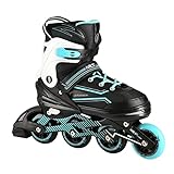 Nils Extreme Inline Skates Damen Inliner ABEC7 Verstellbare Inlineskates für Kinder (Schwarz-Türkis, 39-42), (NA1169A)