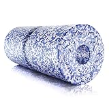 BODYMATE Faszienrolle Weich, Trainingsrolle zur Eigenmassage mit umlaufender Rille, Ganzkörper-Massagegerät für Einsteiger, mit glatter Oberfläche, inkl. eBook, 35 x 14 cm (L x Ø), in Blau/Weiß