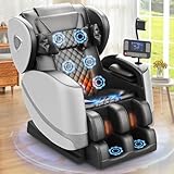 Massagesessel Ganzkörper, Zero Gravity Relaxsessel Massagestühle mit Taillen- und Beinheizung, Komfort-Airbags, Fußrollen, 10 Massagerollen, Bluetooth-Lautsprecher, Fernbedienung