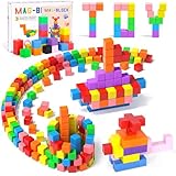 AQXONG 48Pcs Magnetische Bausteine Spielzeug, Magnetisches Bauspielzeug, Puzzle Baustein, Magnetisches Konstruktions Spielzeug für Kinder, Geeignet für Jungen und Mädchen ab 3 Jahren