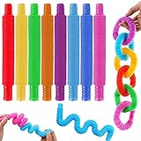 8 Stück Mini Pop Röhren Sensorik Spielzeug YUTOU Pop Tubes Sensorisches Spielzeug Bunt Stretchrohr-Sensorik Spielzeug Fidget Toys Set für Kinder Stress und Angst Linderung (8 Farben)