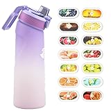 Boletonic Luft-Wasserflasche 700 ml(BPA-frei) für Schule, Sport & GymMit 7fruchtigen Geschmackspods(zuckerfrei)& StrohhalmAuslaufsicher & kohlensäuretauglich-ldeal (Jungen/Mädchen) (Pink Violett)