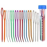 Benlay Garnnadel-Set, 17-teiliges Stopfnadeln, gebogene Spitze, Gobelinnadeln für Garn, große Öse, stumpfe Nadeln, Handnähgarn, Nähnadel-Set mit Kunststoff-Nähnadeln zum Stricken, Häkeln